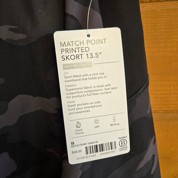 Athleta Match Point Skort 13.5 Dark Camo NWT Small Athleisure Tennis Flare Skirt - Picture 4 of 5